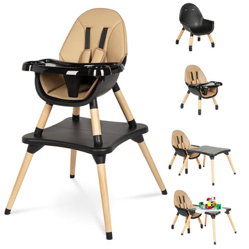 6 in 1 High Chair for Babies & Toddlers, Convertible Wooden Baby Highchair | Table and Chair Set, Baby Feeding Chair