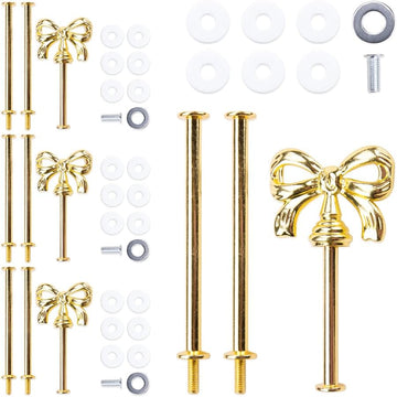 4Sets Elegant DIY 3-Tier Tray Cake Stand Hardware Kit for Display - Set of 4