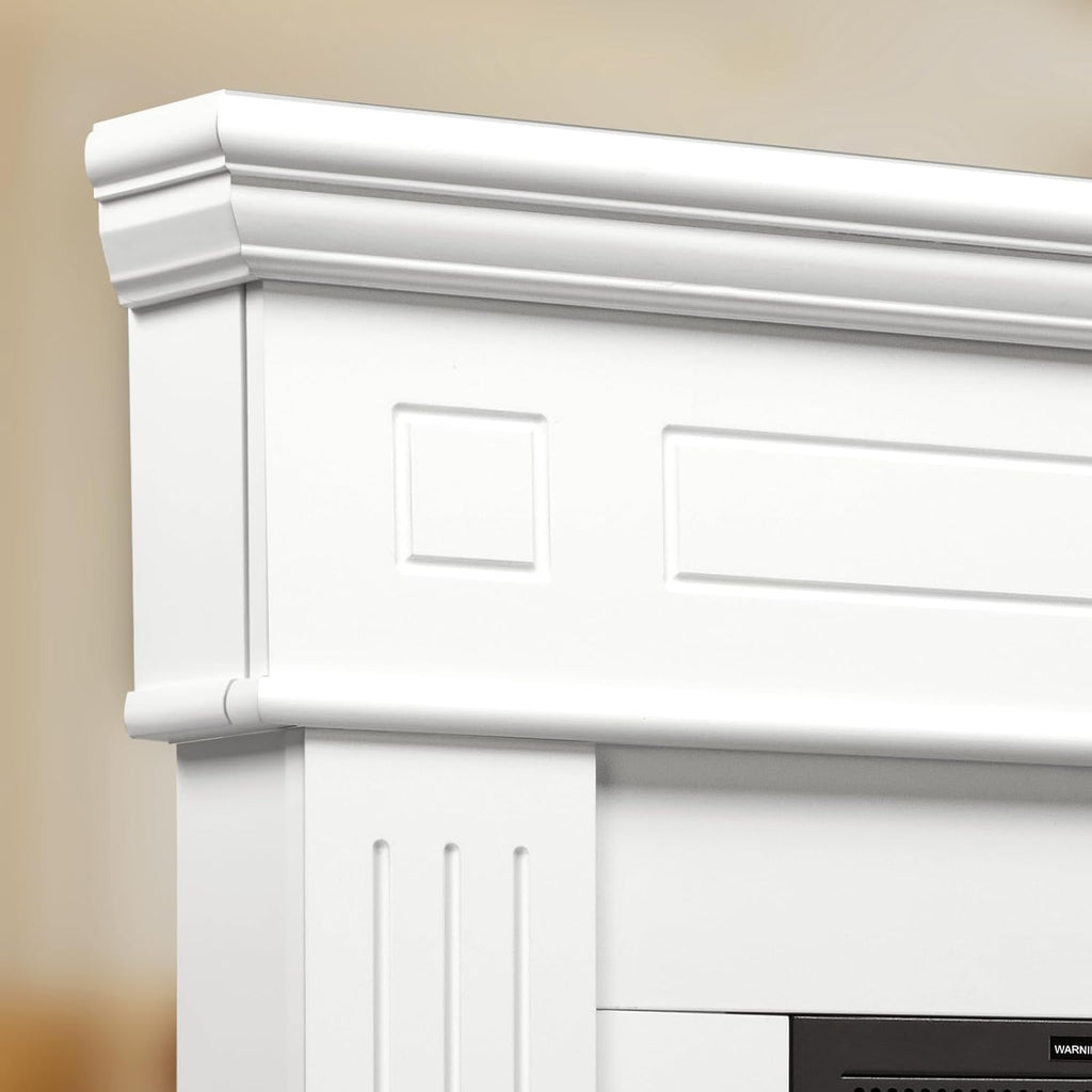 Electric Fireplace with Mantel, Corner White, 44inch