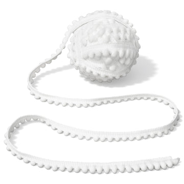 Pom Ribbon White Sewing Ribbon Crafts Pompoms Tassel Lace for DIY Clothes Curta Decoration Sewing Pillow - 10 Yards