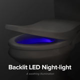 Luxury Elongated Electric Bidet Toilet Seat with Remote Control, Endless Warm Water, LED Night Light, Slim Profile