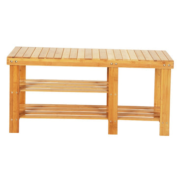 3 Tiers Bamboo Stool Shoe Rack, Sustainable and Stylish Shoe Organizer, Perfect for Entry Bench, Bathroom Bench