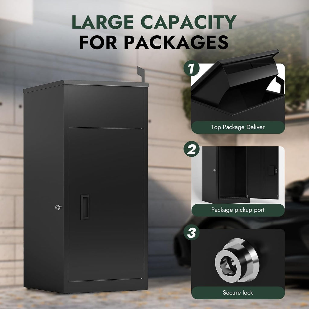 Package delivery Boxes | Anti-Theft Porch Package Delivery Box with Lock | Outdoor Weatherproof Parcel | Large Mailbox