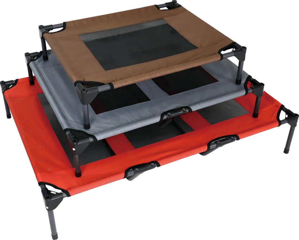 Elevated Dog Bed with Removable Canopy, Small, Grey