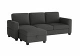 Sectional Couches for Living Room Convertible 78" Small L Shaped Grey Couch 3 Seater Sofas with Storage Removable