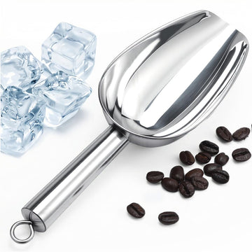 6 Oz Upgraded & Thickened Stainless Steel Ice Scoop, Ice Scooper