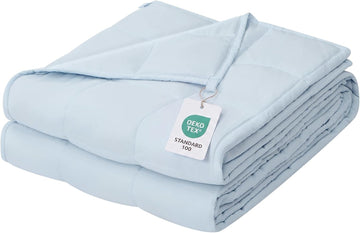 Weighted Blanket for Adults (48"x72", 15lbs, Cambridge Blue) | Twin Size High Breathability Cooling Heavy Blanket
