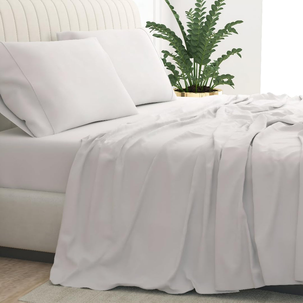 California King Sheets, 1000 Thread Count 100% Cotton 4-Piece Bed Sheet Set, 16-Inch Deep Pocket, Soft Breathable