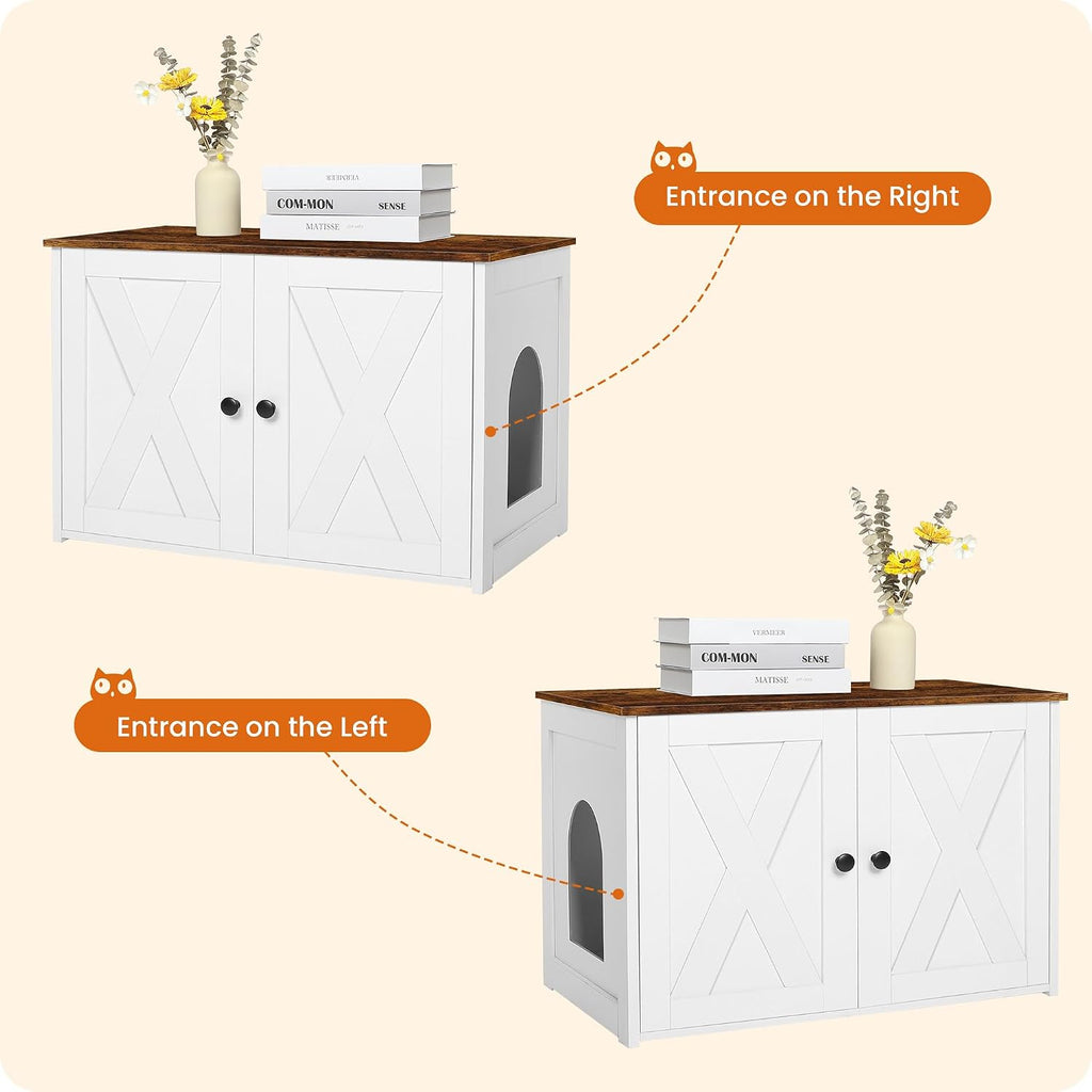 Cat Litter Box Enclosure, Hidden Litter Box Furniture, 27.6 Inches