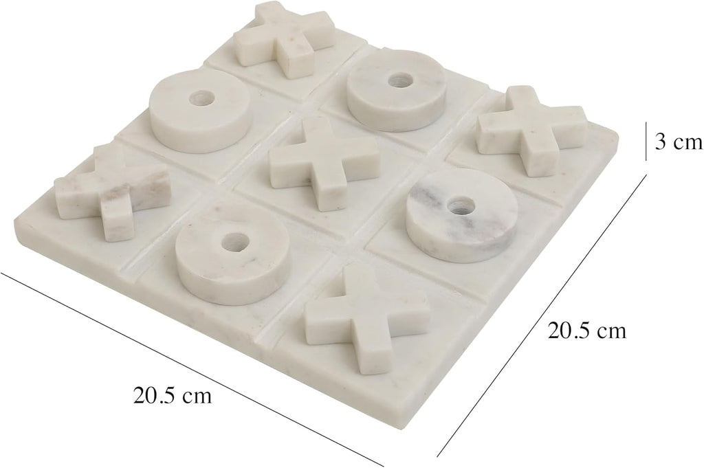 Marble Tic Tac Toe Game Board X and O Game Set for Birthday Gift to Students and Adults Table Top X/O Board Coffee