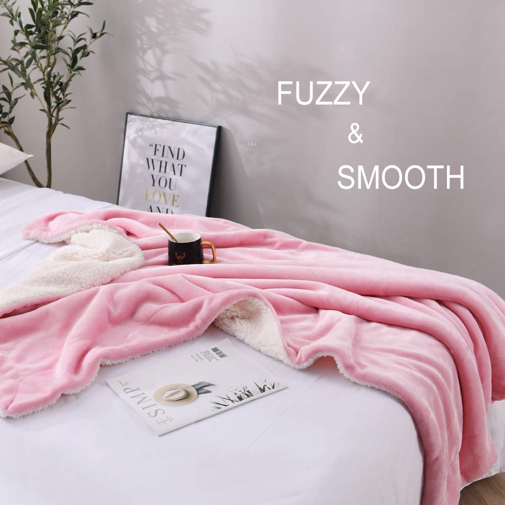 Flannel Blanket Reversible Sherpa Throw Blanket Super Soft Fuzzy Plush Microfiber for Fur Baby/Gift