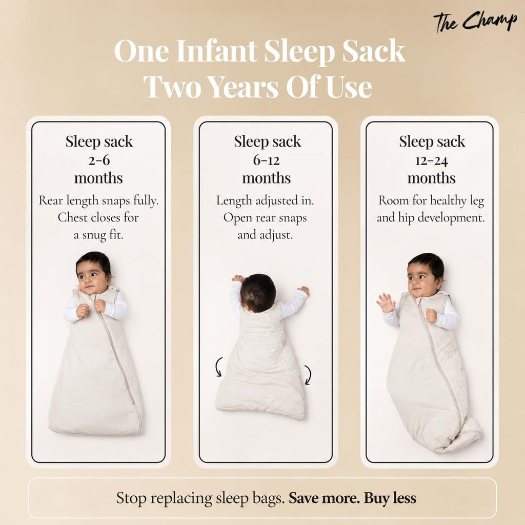 The Champ Bamboo Rayon Adjustable Baby Sleep Sack 1.0 TOG
