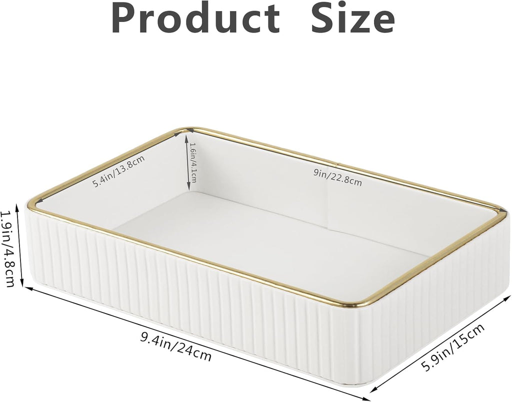 PU Leather Valet Tray,Desk Organizer Tray Nightstand Organizer Trinket Dish Storage Key Bowl Decorative Trays