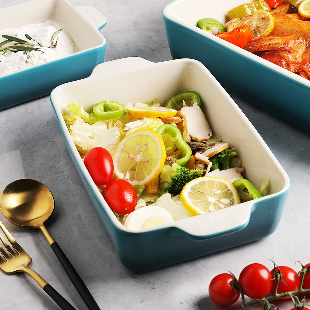 Ceramic Bakeware Set, Rectangular Baking Dish for Oven Lasagna Pans for Cooking, Kitchen, Cake Dinner, Banquet and