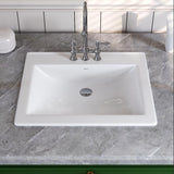 Bathroom Vessel Sink 21Óx18ÓRectangular Drop-in Sink for Bathroom Ceramic Vessel Sink White Bathroom Sink Under Counter Modern Art Basin with Overflow A131-B0CLXF6N4D