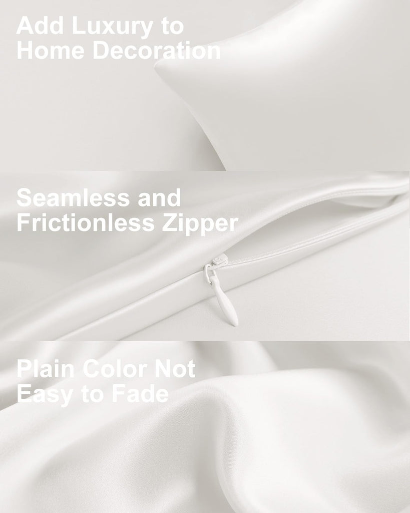 22 Momme Mulberry Silk Pillowcase Set, 2 Pcs, Pearl White