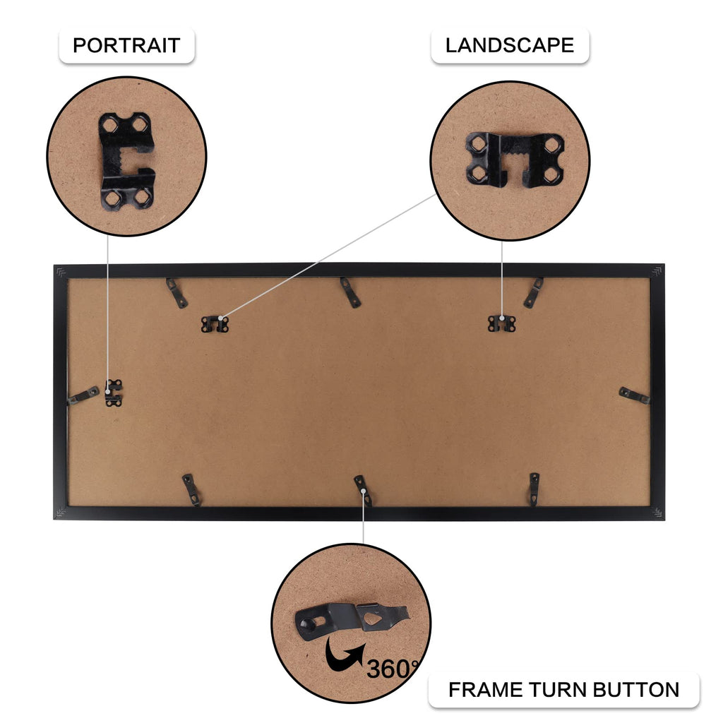 2 Pack 4x6 Picture Frames Collage with 9 Openings, Display Eight 4 x 6 Pictures and One 8x10 Photos for Wall