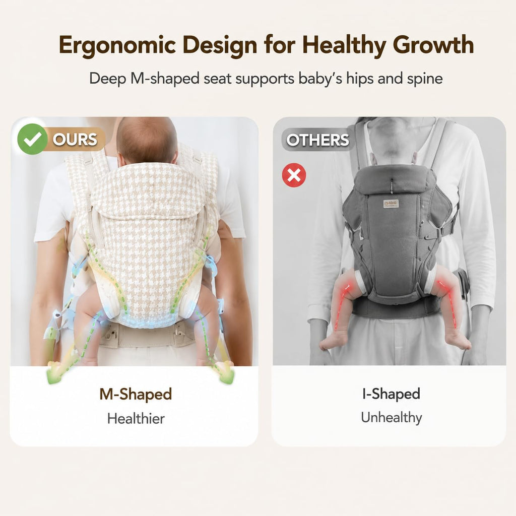 Carrier Newborn to Toddler,Cotton Infant Carrier,7-40lbs Baby Carrier