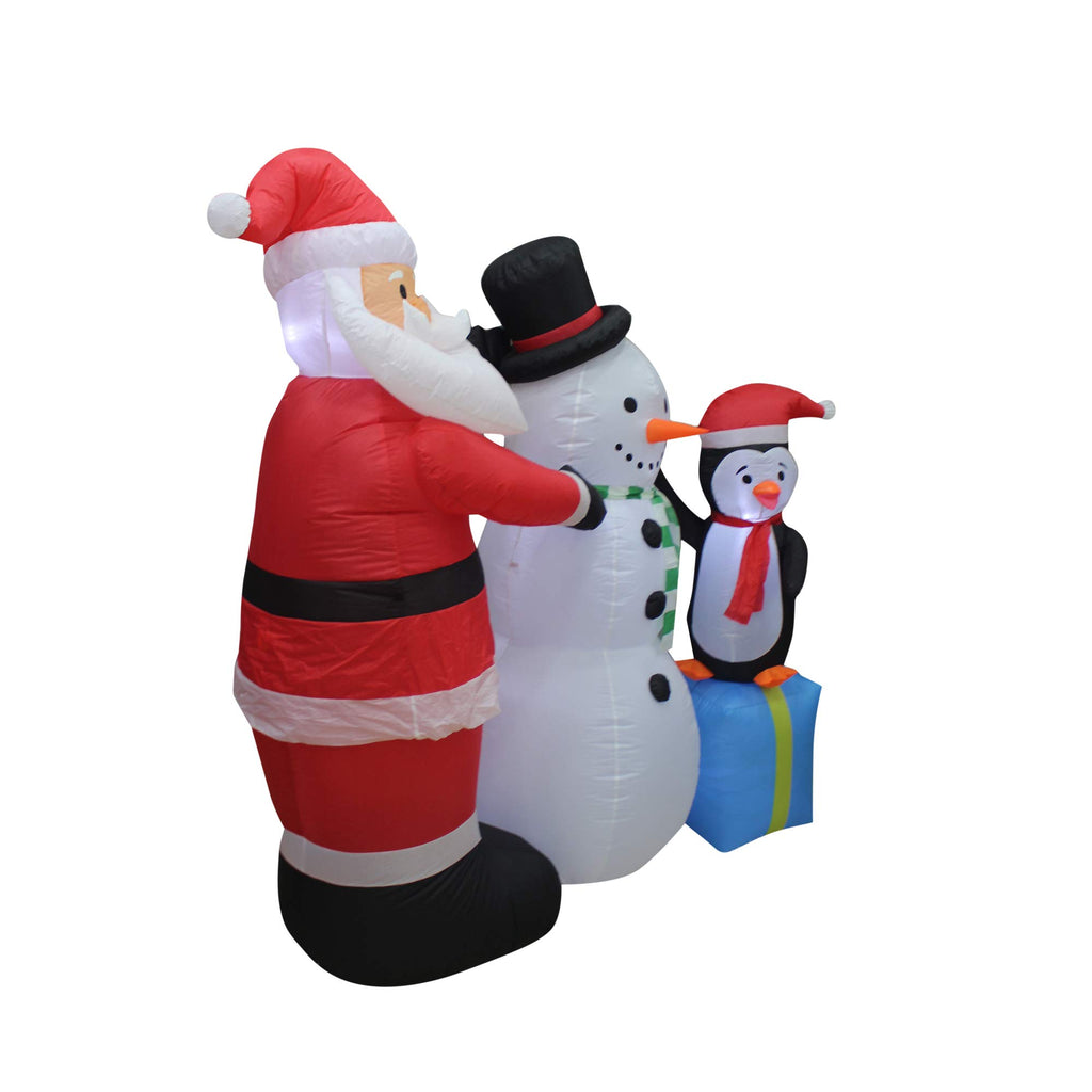 Santa, Snowman, Penguin Inflatable, LED Lights, 6-Ft