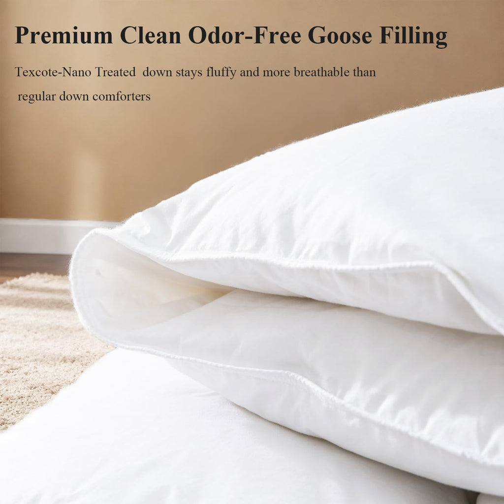Winter Goose Down Comforter King Size, Luxury Duvet Insert