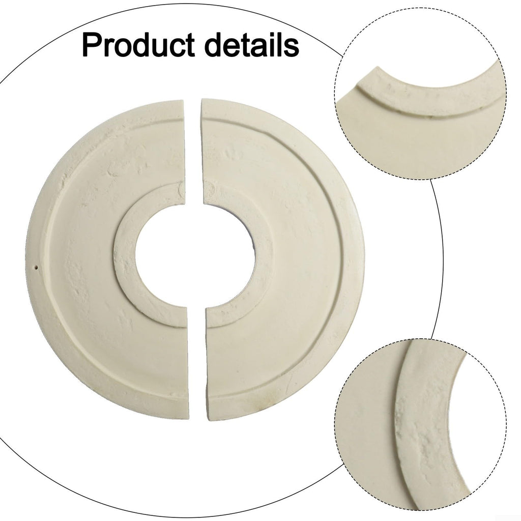 Round Split Ceiling Medallion Decorative, Light Fixture Cover Plate, PU Material White Vintage, Design With 12.4 Inch