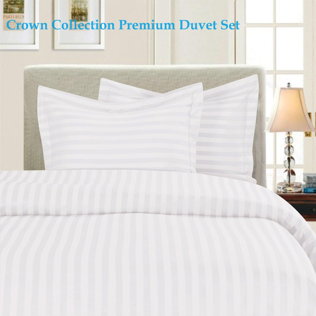 Luxuriate Hotel Hypoallergenic Ultra Soft Design 100% Egyptian Cotton Striped Duvet Cover with Zipper Colser
