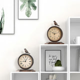8-Inch Antique Mantel Clocks For Living Room, Retro Table Metal Silent Clocks For Fireplace