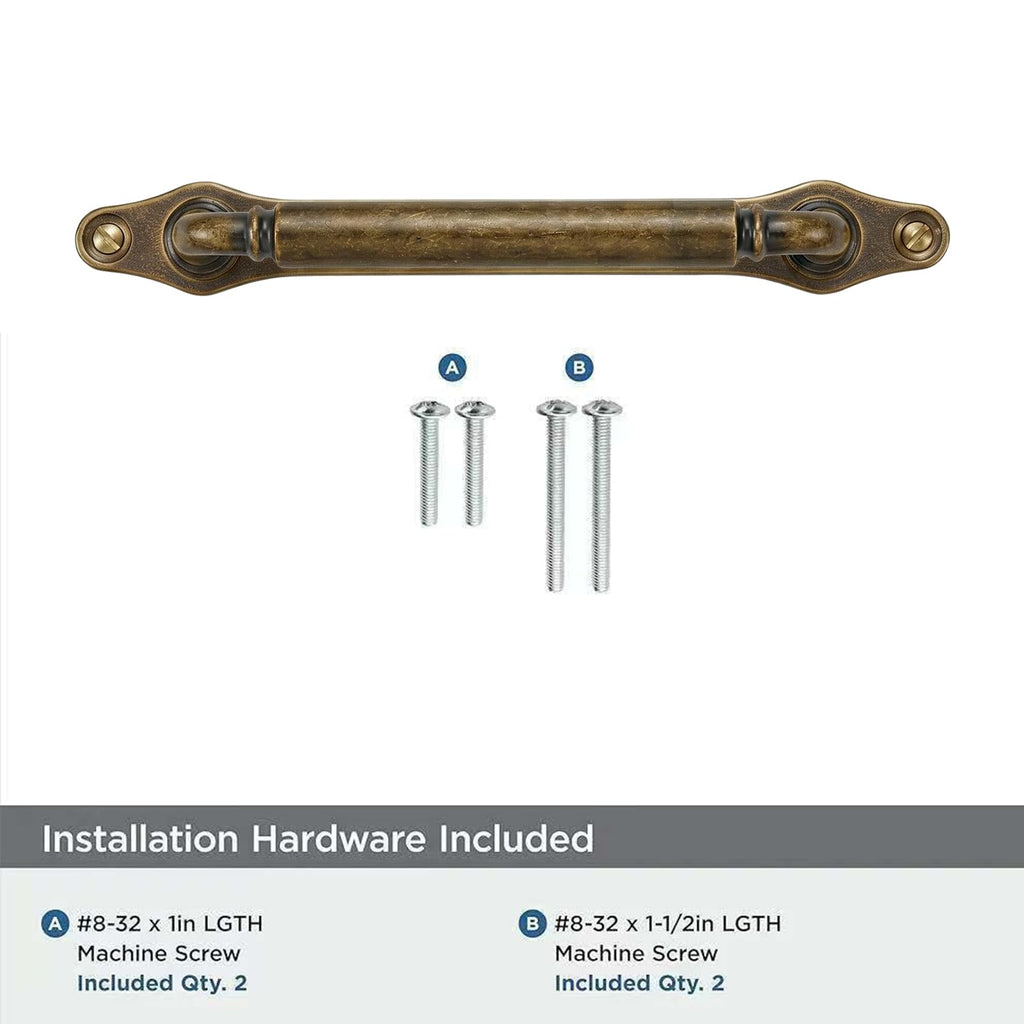 5 Pack 3 Inch Hole Center Antique Brass Cabinet Pull with Backplate Solid Heavy-Duty Handles with Base Plate Cabinet