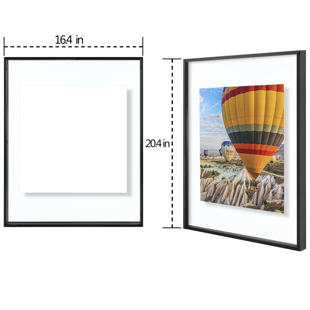 16x20 Black Aluminum Floating Picture Frame, 3 Pack