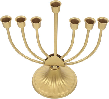Hanukkah Multi-Head Candle Holder 7 Branch Metal Candle Stand Decorative Candlestick for Holiday Table Centerpiece