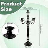 5 Arm Candelabra,28.54 inch Tall Candlestick Holders for Church Party Centerpiece for Dining Table Black Matte 0.78