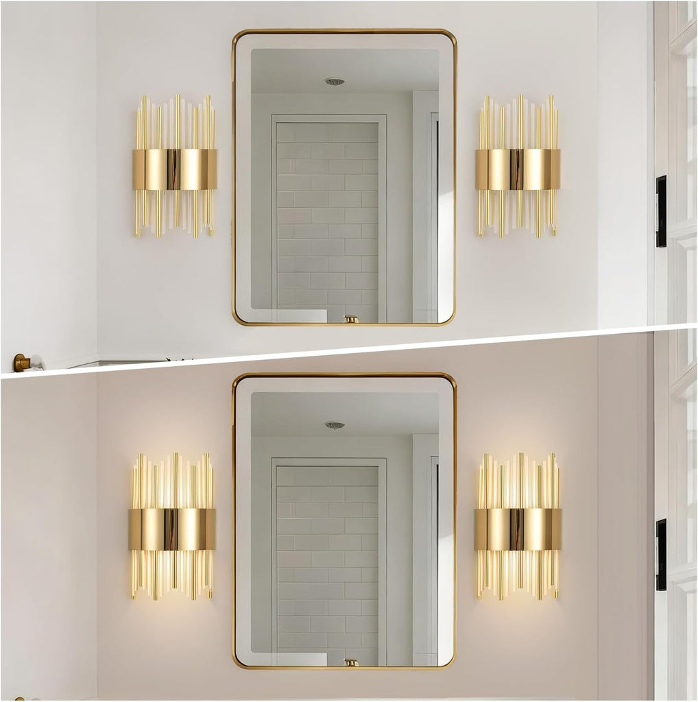 Crystal Sconces Wall Lighting, LED Modern Crystal Wall Sconces Set of Two, Art Deco Wall Sconce, Art Deco Sconce, for
