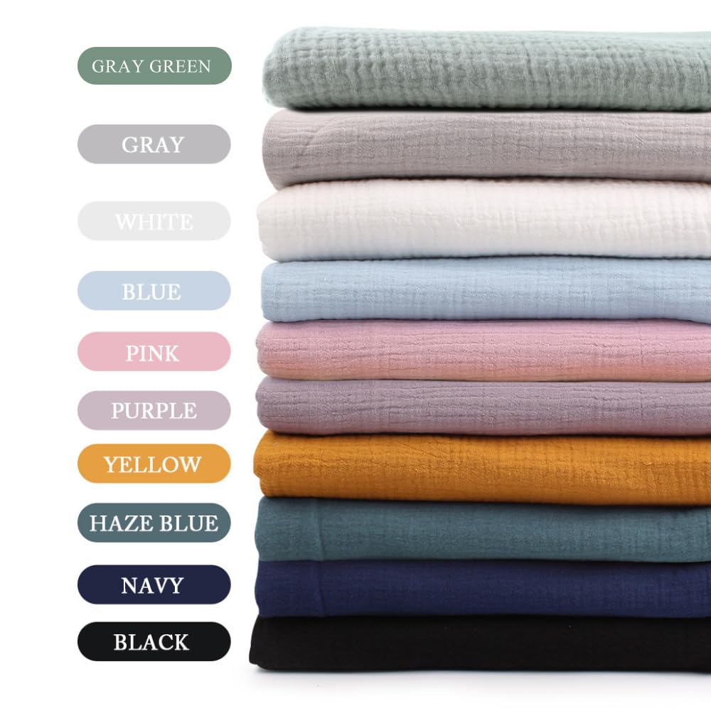 Wrinkle Gauze Cotton Material Quilting Sewing Craft Fabric Table Runners Decor Cloth for Party, Wedding Cheesecloth