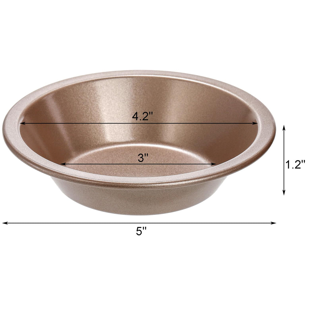8 Pack Mini Pie Pan Set, 5 Inch Reusable Nonstick Individual Dish Pies Plate Carbon Steel Pie Tins Small Round Metal