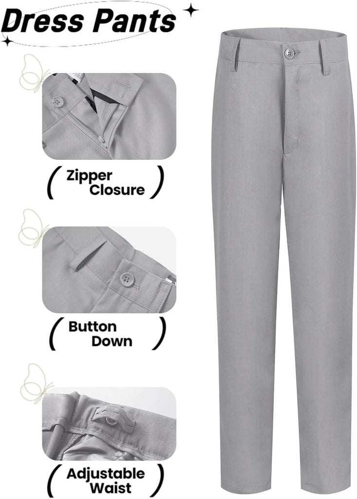 Toddler Boys Formal Suits Set,Vest Pants Dress Shirt and Tie for Kids Boy Wedding Ring Bearer Oufit