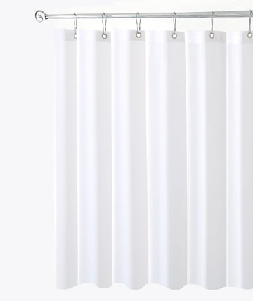 Fabric Shower Curtain Liner 72"W x 108"L-White Extra Long Shower Liners