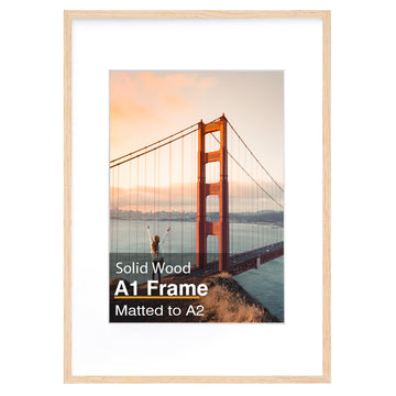 A1 Picture Frame Solid Wood White Oak Poster Frames 1 Pack