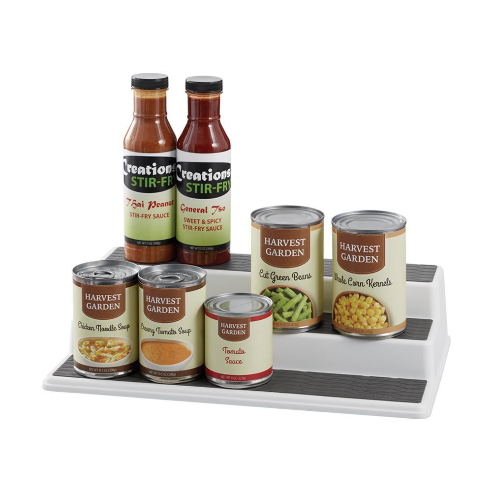 Cabinet Spice Rack Organizer, 10 Inch Tiered Shelf Riser Cabinets, Pantry, and Countertop - Holds Spices