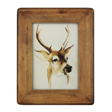 5x7 Inch Rustic Wood Picture Frame, Solid Wood Photo Frame with Real Glass, Tabletop Standing or Wall Hanging