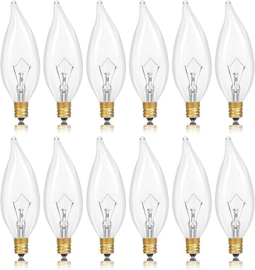 E12 Incandescent Candelabra Light Bulbs 40Watt Warm White 2700K