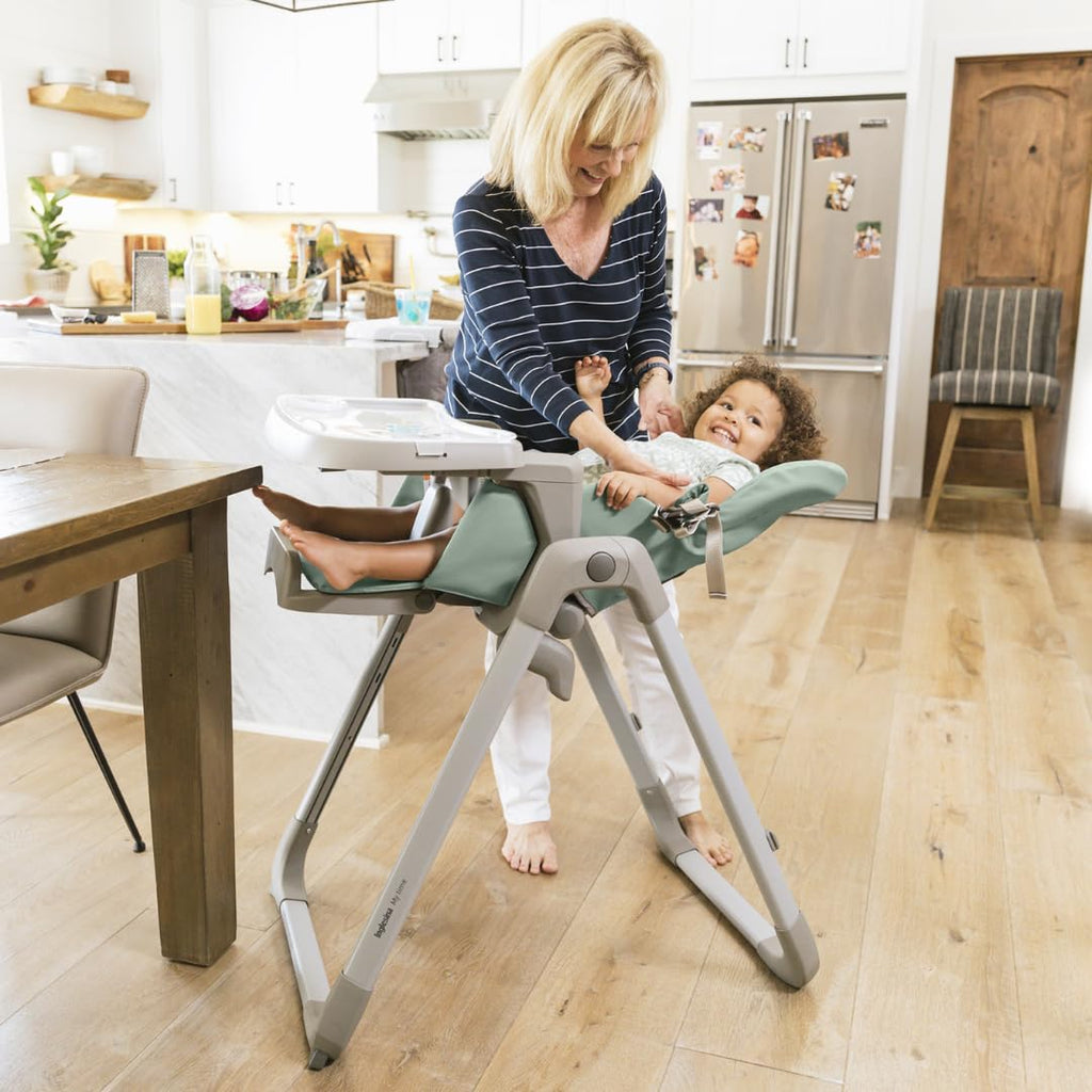 My time Highchair, Mint - Adjustable High Chair for Babies & Toddlers, 4 Height & 3 Recline Settings, Collapsible