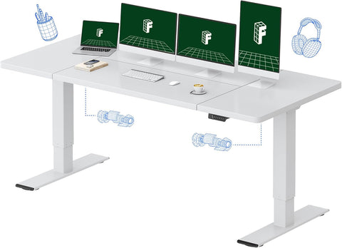 79x32 Inch Large Dual Motor Electric Standing Desk, White