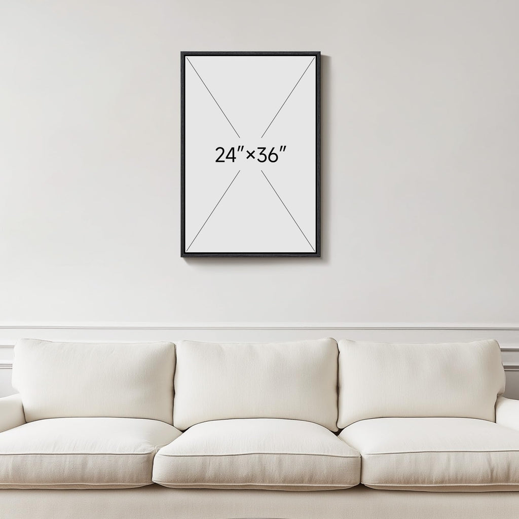 Framed Vertical Boho Abstract Botanical Wall Art, 24x36 In