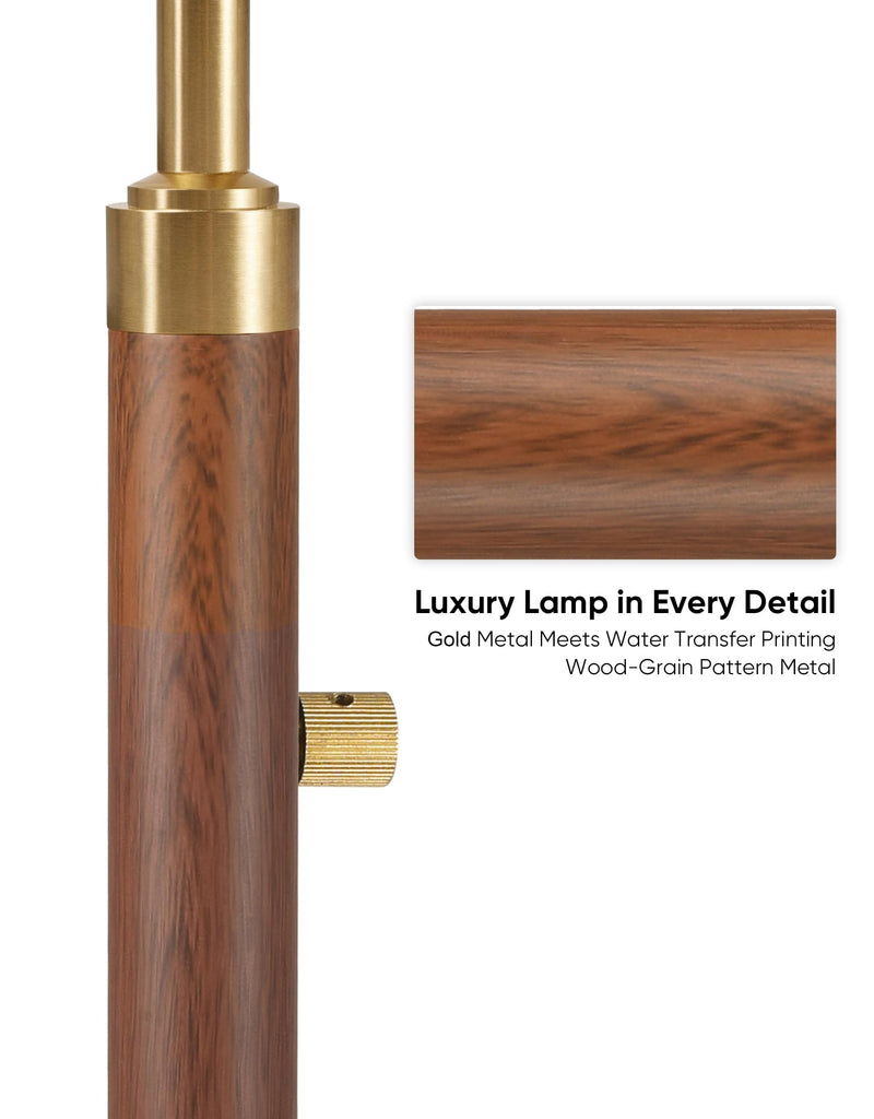 Dimmable Floor Lamp, 65" Tall Metal Standing Lamp with LED Bulb, Mid Century Modern Arc Floor Lamp with Linen Shade