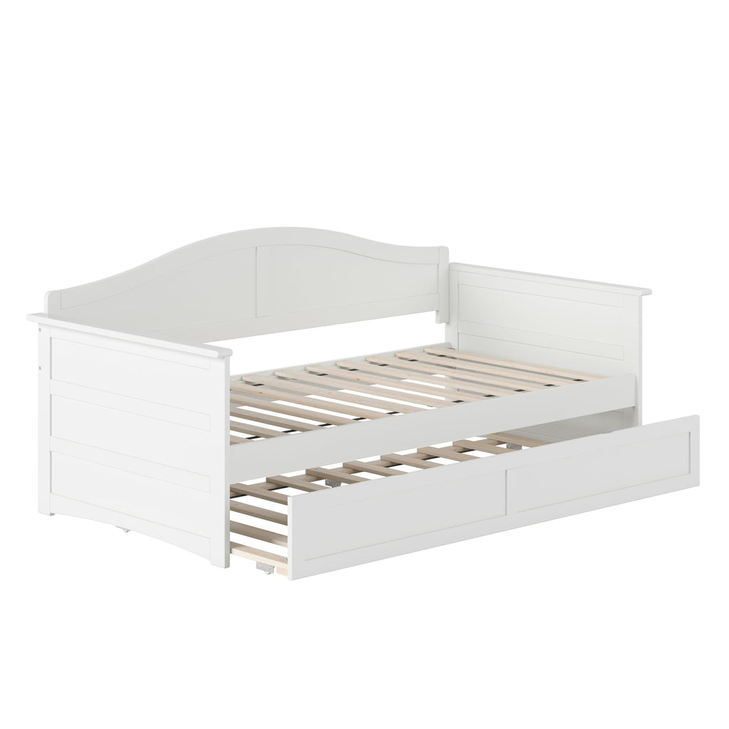 Acadia Twin Wood Daybed with Twin Trundle, White