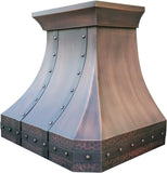 30 Inch Copper Wall Mount Range Hood 610 CFM LED Lights Dishwasher-Safe Baffle Filters