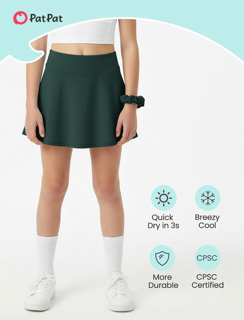 Girls Tennis Skirt Athletic Skort with Shorts & Pocket