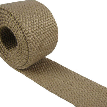 Cotton Webbing - 1 1/4" Medium Heavy Weight (1 Yard, Khaki)