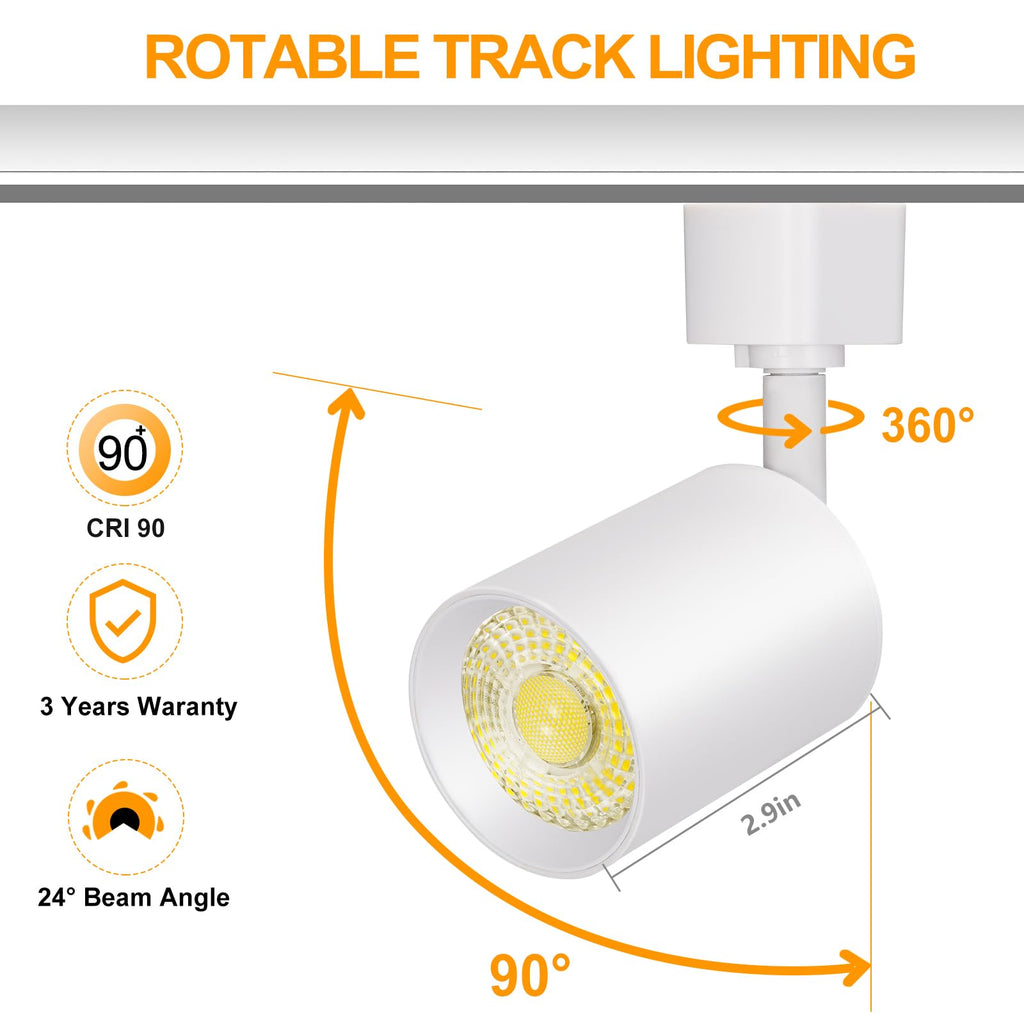 LED Track Lighting Kit with 13FT H Type Track Rail, White
