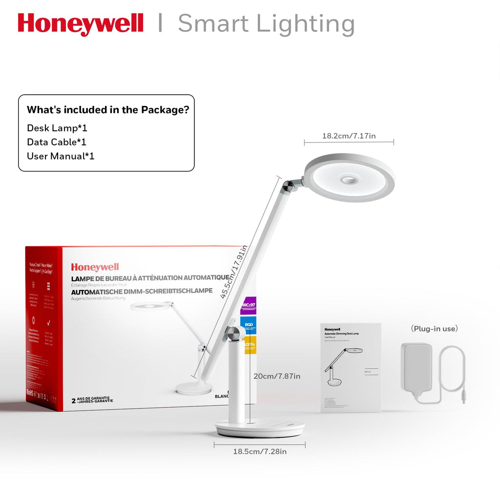 H6 Desk Lamp, Dimmable Reading Table Light, White